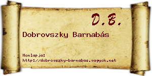 Dobrovszky Barnabás névjegykártya