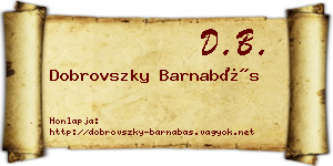 Dobrovszky Barnabás névjegykártya