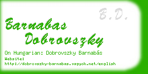 barnabas dobrovszky business card