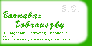 barnabas dobrovszky business card